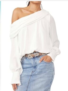 Free People Jenna top white off shoulder blouse small